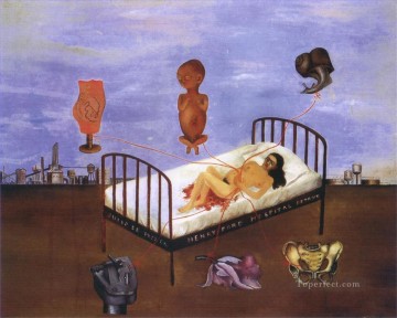 Frida Kahlo Painting - Hospital Henry Ford La cama voladora feminismo Frida Kahlo